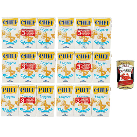 Parmalat Panna chef Leggera Sahne Kochcreme creme light Licht, double cream light 3x125ml Original italienisch Zutat