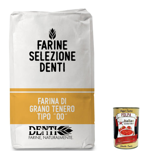 Denti Farina Di Grano Tenero tipo "00" Weichweizenmehl vom Typ „00“25kg Original italienisch inkl. Italian Gourmet Polpa 400g