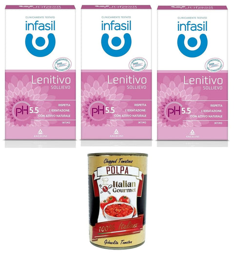 Italian Gourmet E.R. Kategorien Infasil Detergente Intimo Lenitivo pH Specialist con Attivo Naturale Beruhigender Intimreiniger pH Specialist mit natürlichem Wirkstoff 3x200 ml+ Italian Gourmet Polpa 400 gr 8000036021958