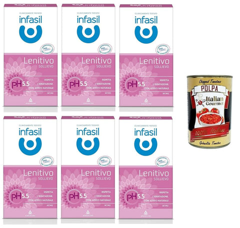 Italian Gourmet E.R. Kategorien Infasil Detergente Intimo Lenitivo pH Specialist con Attivo Naturale Beruhigender Intimreiniger pH Specialist mit natürlichem Wirkstoff 6x200 ml+ Italian Gourmet Polpa 400 gr 8000036021958