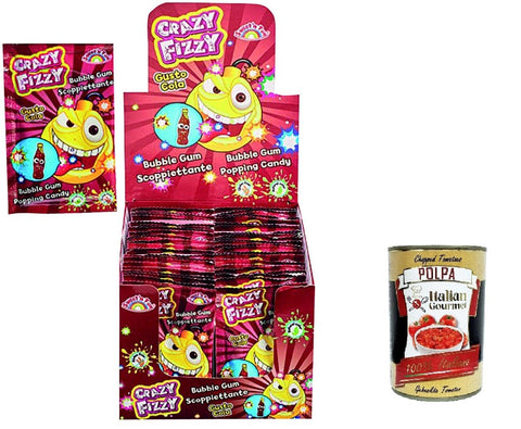 Crazy Fizzy Buble Gum scoppiettante al gusto di Cola Knisternder Kaugummi mit Cola - Geschmack. Packung mit 50 Beuteln Original italienisch