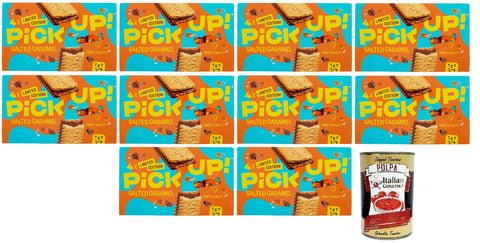 Italian Gourmet E.R. Kekse 10x Pick Up Salted Caramel,Milchschokoladentafel mit Gesalzener Karamellfüllung im Doppelkeks,128g Packung,Jede Packung enthält 4 Kekse à 28g + Italian Gourmet Polpa di Pomodoro 400g Dose 4017100284632