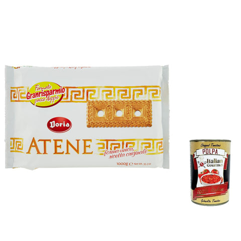 Doria Atene Butterkeks family pack 1kg Italienisch Kuchen kekse biscuits cookies 12x Original italienisch inkl. Italian Gourmet Polpa 400g
