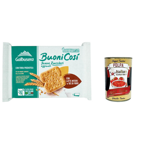 Galbusera BuoniCosì, Kekse ohne Zucker mit Vollmilch und 10% Ballaststoffen 12x300g Original italienisch