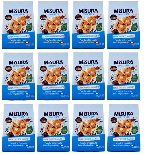 Italian Gourmet E.R. Kekse 12x Misura Dolcesenza Biscotti con Scaglie di Cioccolato Kekse mit Schokoladenstückchen Ohne Zuckerzusatz Packung mit 290g + Italian Gourmet Polpa di Pomodoro 400g Dose