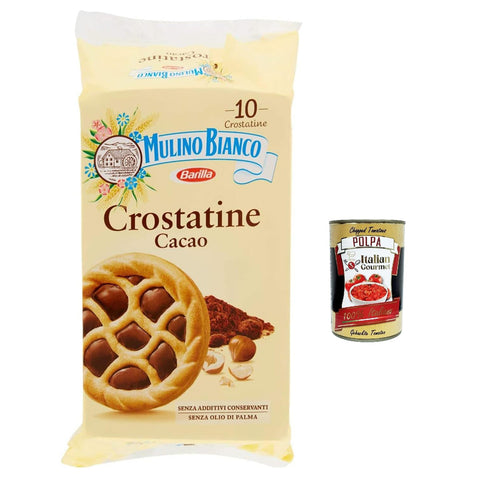 Mulino Bianco Crostatina mit Kakaocreme und Haselnüssen – Frühstück und süßer Snack für den Nachmittag – 10 12x400g Original italienisch Kekse
