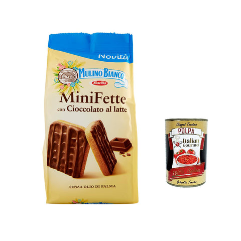 Mulino Bianco Mini Fette al latte Zwieback mit Milchschokolade, für ein geschmackvolles Frühstück 12x 110 g Original italienisch