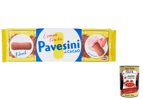 Pavesi Pavesini Kekse Kakao Biscuits 200 g cookies Cocoa kuchen 12x Original italienisch inkl. Italian goumet Polpa 400g