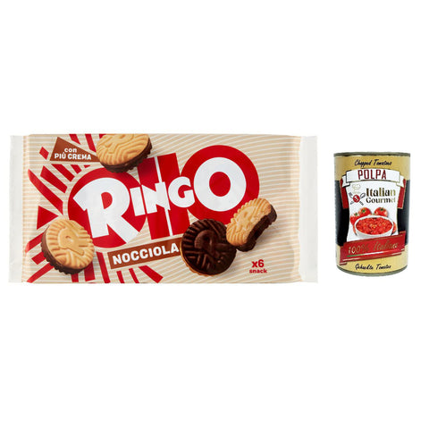 Pavesi Ringo Nocciola Haselnuss Kekse Biscuits Cookies 330g Familienpaket 12x Original italienisch inkl. Italian Gourmet Polpa 400g