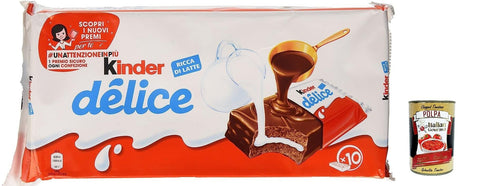 Italian Gourmet E.R. Kekse 3x Kinder Ferrero Delice kekse Kuchen riegel schokolade Kakao milch 390g + Italian Gourmet Polpa 400g 8000500267103