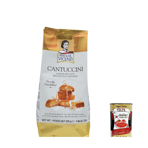 Vicenzi Matilde Vicenzi Cantuccini Mandel Biscotti, zeitlose klassische italienische authentische Bissgröße - Kekse mit echten ganzen Mandeln 3x 225G Original italienisch