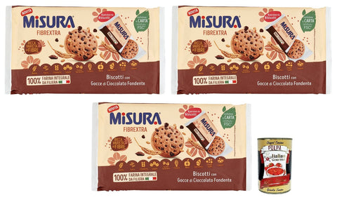 Italian Gourmet E.R. Kekse 3x Misura Fibrextra,100% Vollkorn-Mürbeteig,Kekse mit dunklen Schokoladentropfen,Packung mit 280g, Italian Gourmet Polpa di Pomodoro 400g Dose 8002590081867