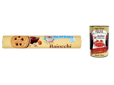 Italian Gourmet E.R. Kekse 3x Mulino Bianco Baiocchi tube schoko reigel Kekse mit Schokolade 168gr snack + Italian Gourmet polpa 400g 8032804040014