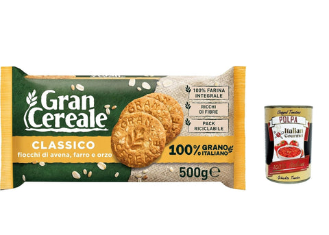 Italian Gourmet E.R. Kekse 3x Mulino bianco Gran Cereale Classico korn getreide kekse Multi Cerealien 500g + Italian Gourmet polpa 400g 8076809503051
