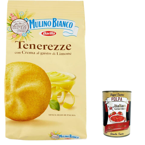 Mulino Bianco Tenerezze al limone Biscuits Shortbread Kekse cookies mit Zitronencreme, geschmacksintensives Frühstück 3x 200 gr Original italienisch
