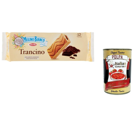 Italian Gourmet E.R. Kekse 3x Mulino Bianco Trancino Snack ohne Zusatzstoffe und Konservierungsstoffe 12 Kuchen Stück 396 g + Italian gourmet polpa 400g 8076809024112