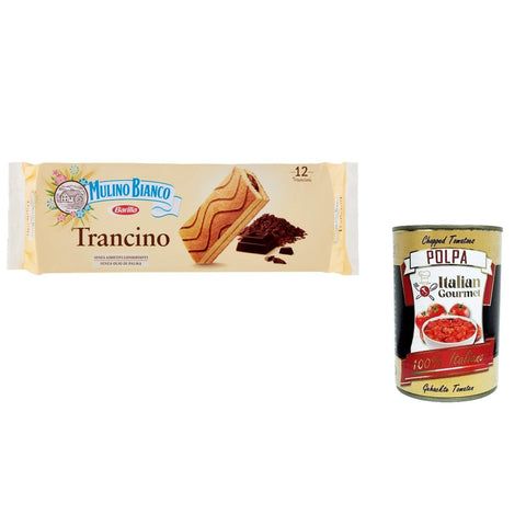 Mulino Bianco Trancino Snack ohne Zusatzstoffe und Konservierungsstoffe 12 Kuchen Stück 3x 396 g inkl. Italian Gourmet polpa 400g Original italienisch