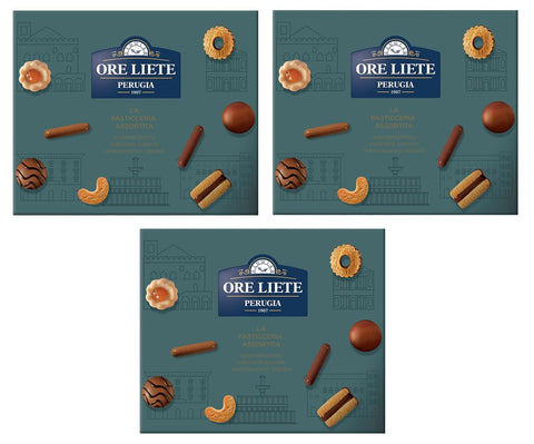 Ore Liete Perugia La Pasticceria Assortita Verschiedene Kekse Italienische Spezialität Geschenkbox 350g 3x Original italienisch