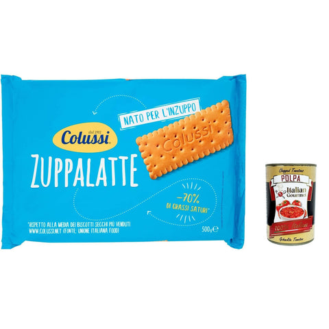 Colussi Zuppalatte Italienische Kekse ohne Palmöl Biscuits Cookies Kleingebäck 500g 6x Original italienisch inkl. Italian Gourmet Polpa 400g