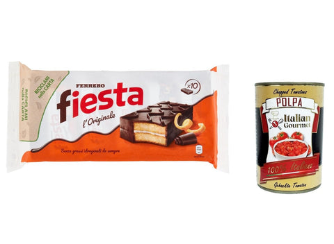 Italian Gourmet E.R. Kekse 6x Ferrero Fiesta kekse Kuchen riegel schokolade Kakao und Orangengeschmack, 360g + Italian Gourmet Polpa 400g 8000500248744