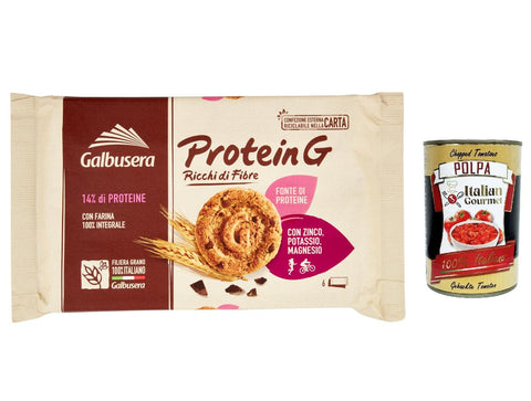 Italian Gourmet E.R. Kekse 6x Galbusera Protein G Kekse reich an Fasern mit tropfen schokolade 300g + Italian Gourmet polpa 400g 8002190006109