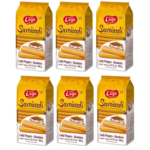 Lago Gastone Lago Savoiardi Traditionelle Sardische Kekse, an der Oberfläche leicht gezuckert mit leichtem Zitronenaroma 6x 400g Original italienisch