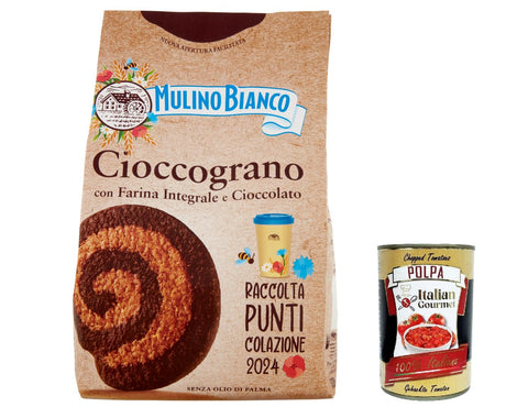 Mulino Bianco Cioccograno Vollkorn kekse mit schokolade biscuits cookies kuchen 6x 350g inkl. Italian Gourmet polpa 400g Original italienisch