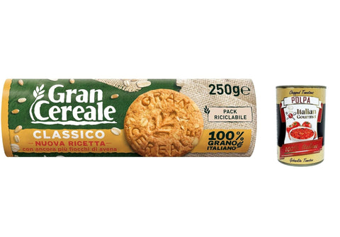 Italian Gourmet E.R. Kekse 6x Mulino bianco Gran Cereale Classico korn getreide kekse Multi Cerealien 250g + Italian Gourmet polpa 400g 8076809501965