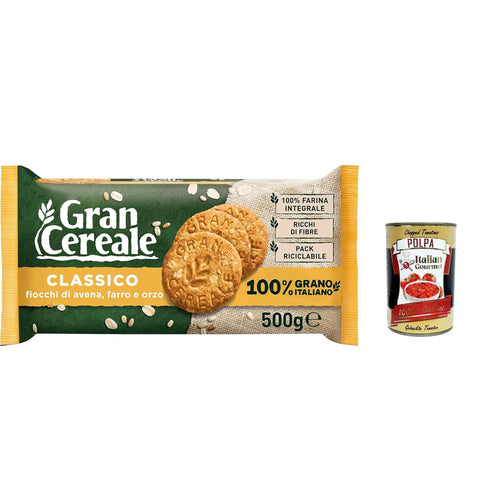 Mulino Bianco Gran Cereale Classico korn getreide kekse Multi Cerealien 6x 500g inkl. Italian Gourmet polpa 400g Original italienisch
