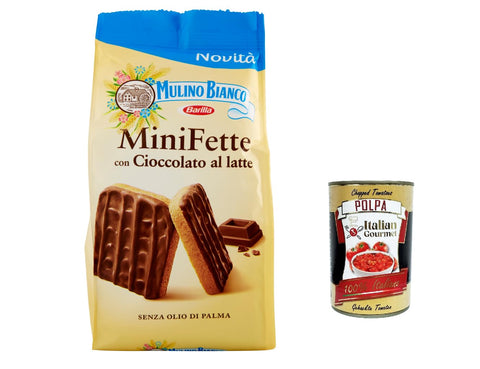 Mulino Bianco Mini Fette al latte Zwieback mit Milchschokolade, für ein geschmackvolles Frühstück 6x 110 g Original italienisch