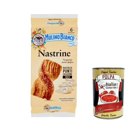 Mulino Bianco Nastrine Blätterteig Kuchen 6x 240g inkl. Italian Gourmet polpa 400g Original italienisch