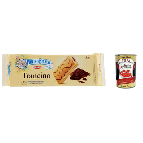 Mulino Bianco Trancino Kuchen Frühstückssnack breakfast snack, 396 g 6x Original italienisch inkl. Italian Gourmet Polpa 400g