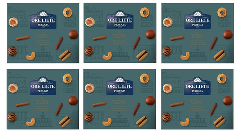 Italian Gourmet E.R. Kekse 6x Ore Liete Perugia La Pasticceria Assortita Verschiedene Kekse Italienische Spezialität Geschenkbox 350g 8032755323549