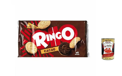 Pavesi Ringo Kakao Cacao Kekse Biscuits Cookies 330g Familienpaket 6x Original italienisch inkl. Italian Gourmet Polpa 400g