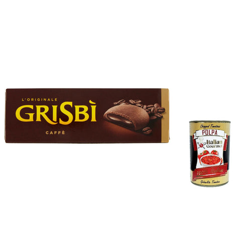 Vicenzi Grisbì caffè kekse Mürbeteiggebäck, gefüllt mit weicher Kaffee creme 6x 150 g inkl. Italian Gourmet polpa 400g Original italienisch
