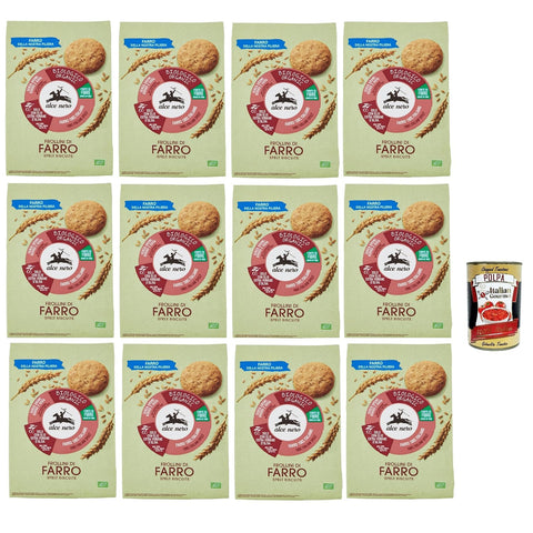 Alce Nero Frollini di Farro Dinkelkekse mit nativem Olivenöl extra 12x300g Original italienisch