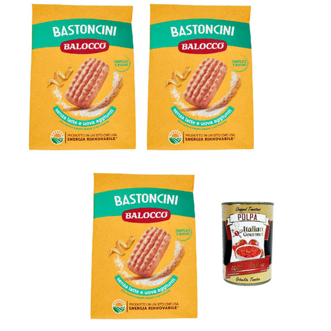 Balocco Bastoncini Kekse zum Frühstück 3x 700g biscuits cookies kuchen Original italienisch inkl. Italian Gourmet Polpa 400g