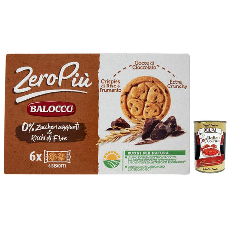 Balocco Zero Più Biscotti Ohne Zuckerzusatz, Kekse mit Reis und Weizencrispies 1x210g Original italienisch