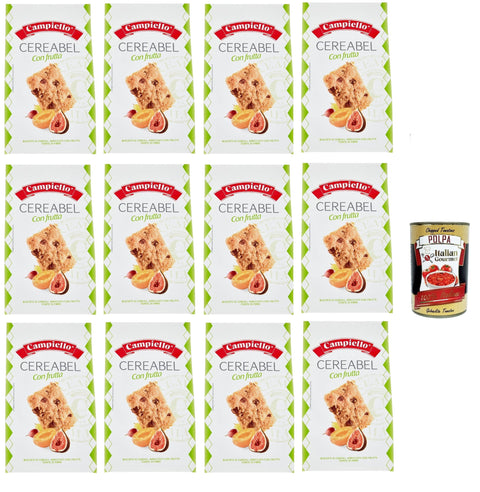 Italian Gourmet E.R. Kekse Campiello, Cereabel con frutta, Kekse Müsli mit Früchte Cereebel Früchte, Cereal biscuits with fruit, cookies fur Frühstück 12x 220g + Italian Gourmet polpa 400g 8032804040014