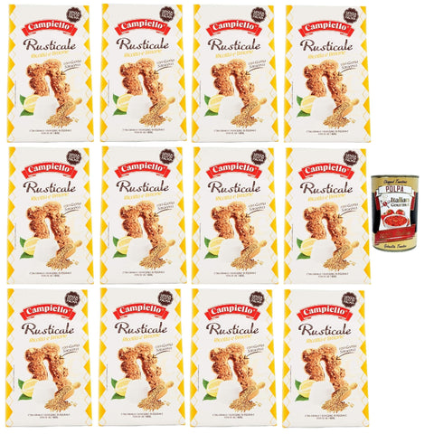 Campari Campiello Kekse Müsli mit Ricotta und Zitrone Rusticale, Cereal biscuits with ricotta and lemon 12x 350g inkl. Italian Gourmet polpa 400g Original italienisch