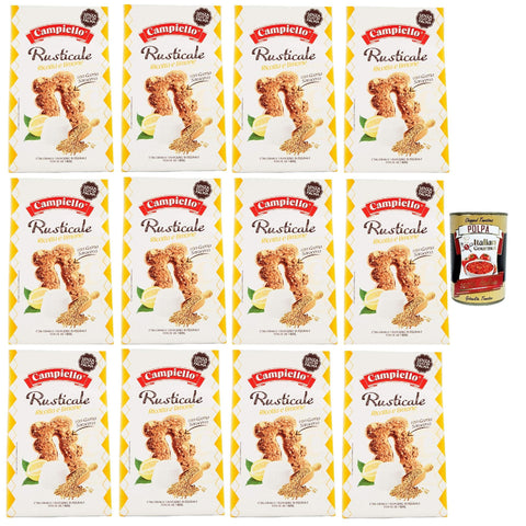 Campari Campiello Kekse Müsli mit Ricotta und Zitrone Rusticale, Cereal biscuits with ricotta and lemon 12x 350g inkl. Italian Gourmet polpa 400g Original italienisch