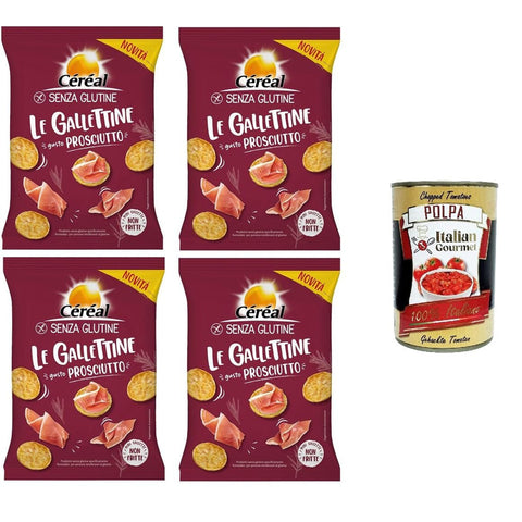 Céréal Le gallettine Gusto prosciutto Kekse mit Schinkengeschmack 4x70g Original italienisch