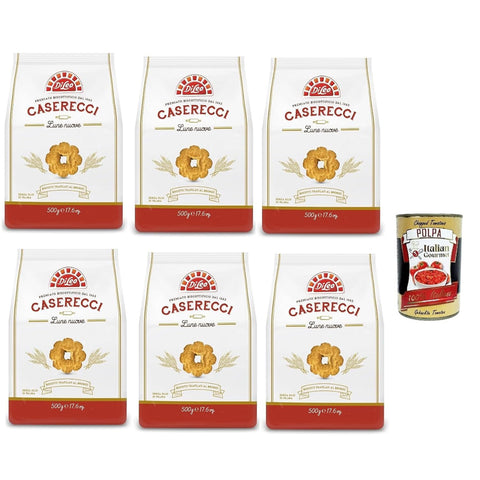 Di Leo Biscotti Frollini Caserecci Lune Nuove, Bronze -gezielte Kekse, Süße und echte Biscuits, 8x 500g Original italienisch inkl. Italian Gourmet Polpa 400g