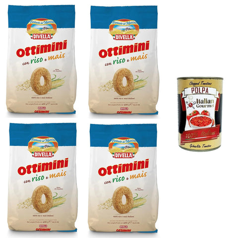 Divella Ottimini riso e mais Reis und Mais 4x400gr inkl. Italian Gourmet polpa 400g Original italienisch