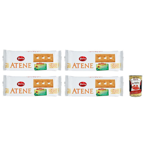 Doria Atene Biscotti Frollini - Shortbread-Kekse für Ihr Frühstück oder Ihren Snack - Biscuit 4x 500g Original italienisch inkl. Italian Gourmet Polpa 400g