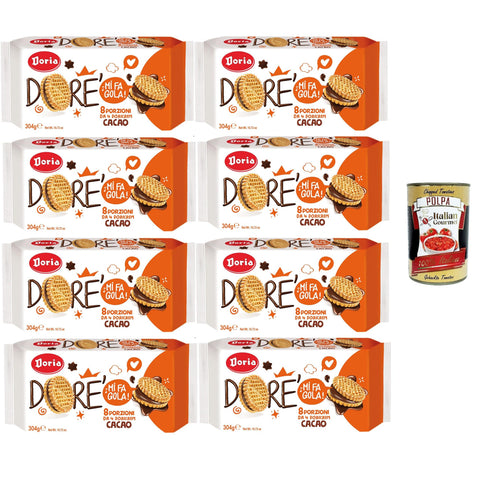 Doria Dorè Doricrem Gusto Cacao Dorè Doricrem Kakaogeschmack packung mit 8x304g Original italienisch Kekse