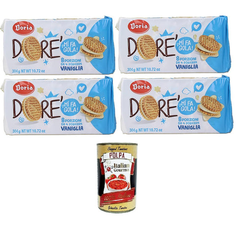 Doria Dorè Doricrem Gusto Vaniglia confezione da 8 porzioni Dorè Doricrem Vanillegeschmack Packung mit 8 Portionen 4x304gr inkl. Italian Gourmet polpa 400g Original italienisch