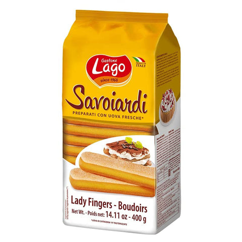 Lago Gastone Savoiardi Traditionelle Sardische Kekse, an der Oberfläche leicht gezuckert mit leichtem Zitronenaroma 1x400g Original italienisch