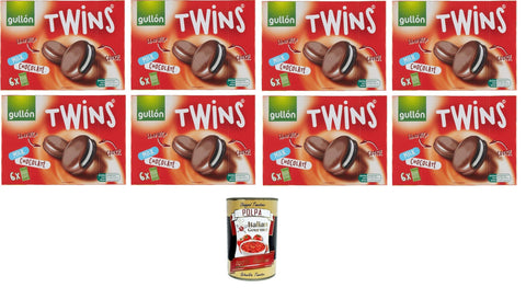 Italian Gourmet E.R. Kekse Gullon Biscotti Twins Milchschokolade Mit Sahne gefüllte und mit Vollmilchschokolade überzogene Kakaokekse 8x 252gr+ Italian Gourmet polpa 400g 8032804040014