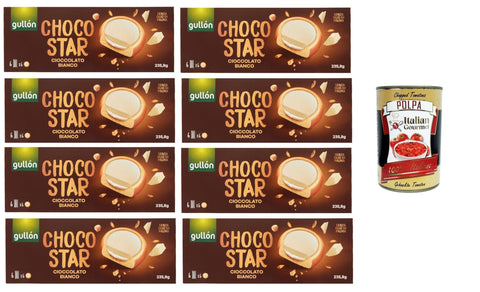 Italian Gourmet E.R. Kekse Gullon Choco Star Mit Sahne gefüllter und mit weißer Schokolade überzogener Keks 8x 235,8gr+ Italian Gourmet polpa 400g 8032804040014